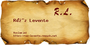 Réz Levente névjegykártya